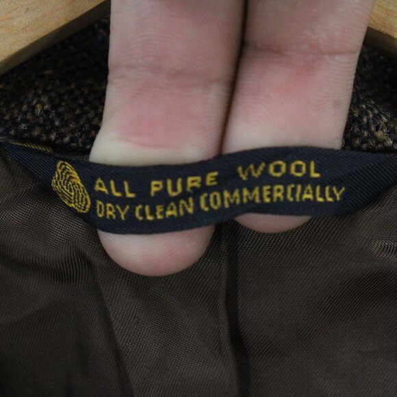 Vintage Kingsridge Wool Blazer Mens Medium M Brown Knit Two Button Front Lined - Picture 7 of 12